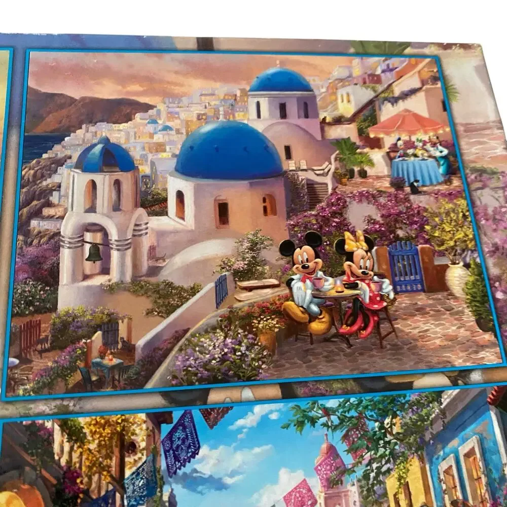 NIB Disney Collection Thomas Kinkade 4-in-1 Multipack World Travel Jigsaw Puzzle